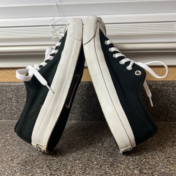 Converse Jack Purcell Low Top Women's 7 Black Canvas Sneaker Lace Up Skate Shoes - Picture 5 of 10